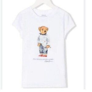 Polo by Ralph Lauren Girls Polo Bear Printed Cotton Tee Size 6 NWT